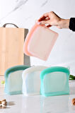Sheer Hava Sızdırmaz Kilitli Silikon Saklama Torbası 600 ml | Pembe
