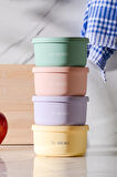 Pastel Hava Sızdırmaz Yuvarlak Silikon Saklama Kabı 400 ml | Sarı