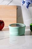 Pastel Hava Sızdırmaz Yuvarlak Silikon Saklama Kabı 600 ml | Yeşil