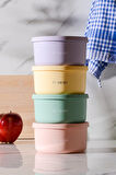 Pastel Hava Sızdırmaz Yuvarlak Silikon Saklama Kabı 600 ml | Sarı