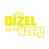 Bu Dizel Seni Üzer Oto Cam Sticker 17x17 Cm Sarı