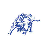 Kızgın Boğa Oto Sticker 17x17 Cm Mavi