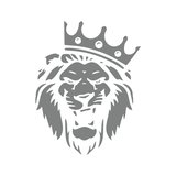Kral Tacçlı Aslan Sticker 17x17 Cm Gri