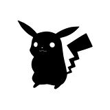 Pikachu Araba Stickeri 17x17 Cm Siyah