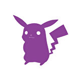 Pikachu Araba Stickeri 17x17 Cm Mor