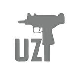 Uzi Araba Stickeri 17x17 Cm Gri