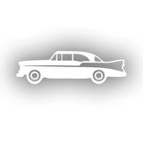 Klasik Araba Araba Sticker 17x17 Cm Beyaz