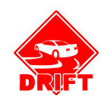 Drift Araba Sticker 17x17 Cm Kırmızı