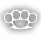 Muşta Araba Sticker 17x17 Cm Beyaz