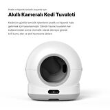 Xenon Smart Akıllı Otomatik Kameralı Kedi Tuvaleti Paslanmaz Çelik Kaseli Mama Kabı Bataryalı Su Pınarı ve Filtre 4'lü Pet Seti