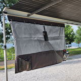 2K 200x80cm Karavan Tentesi Önü Askılı Cepli Ön Gölgelik