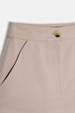Kadın Bej Cepli Gabardin Mini Etek