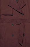 Kadın Bordo Kemerli Kısa Trençkot