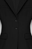 Kadın Siyah Kum Saati Form Blazer