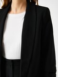 Krep Kumaş Şal Yaka 3/4 Kollu Blazer Ceket