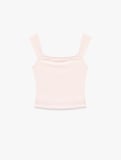 Pamuklu Slim Fit Kolsuz Kare Yaka Fiyonklu Bluz