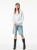 Şardonlu Rahat Kalıp Kapüşonlu Kanguru Cepli Arkası Melek Baskılı Sweatshirt