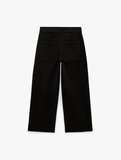 Cepli Rahat Kalıp Kesik Paça Yüksek Bel  Jean Pantolon - Culoette Jean