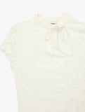 Dantel Detaylı Bağlamalı Yaka Kısa Kollu Slim Fit Qipao Üst