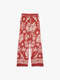 Viskon Salda Kumaş Cepli Floral Desenli Bol Paça Pantolon