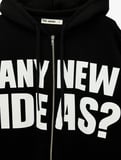 Üç İplik Şardonlu Uzun Kollu Kapüşonlu Baskılı Fermuarlı Sweatshirt