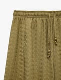 Bürümcük Kumaş Beli Bağcıklı Rahat Kesim Şalvar Pantolon
