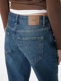 Normal Bel Straight Fit Pamuklu Duble Paça Denim Pantolon - Straight Fit Jean