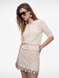 Koton X Melis Ağazat - Slim Fit Çiçek Motif Detaylı Kroşe Mini Etek