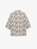 Koton X Melis Ağazat - Keten Karışımlı Cepli Floral Nakış Detaylı Kimono