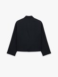 Kruvaze Yaka Uzun Kollu Crop Blazer Ceket