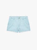 Pamuklu Düşük Bel Chino Cepli Rahat Kalıp Mini Denim Şort