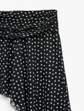 Koton X Sibil Çetinkaya - Asimetrik Kesim Drape Detaylı Puantiyeli Tül Etek