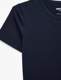 Slim Fit Kısa Kollu Pamuklu Bisiklet Yaka Spor Tişört