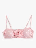 Koton X Sibil Çetinkaya - Gül Aplike Detaylı Bandeau Puantiyeli Bikini Üst
