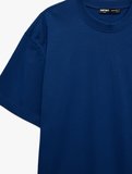 Kısa Kollu Bisiklet Yaka Pamuklu Basic Oversize Tişört