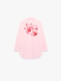 Koton X Sibil Çetinkaya - Pamuklu Uzun Kollu Arkası Hibiskus Çiçek Baskılı Oversize Plaj Gömleği