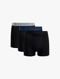 Pamuklu Beli Baskı Detaylı 3’lü Boxer Seti