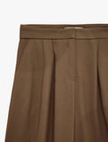 Rahat Kesim Keten Karışımlı Düz Bol Paça Pantolon