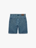 Normal Bel Pamuklu Bermuda Straight Fit Jean Şort