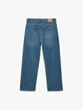 Pamuklu Normal Bel Düğmeli Düz Paça Denim Pantolon - Straight Fit Jean