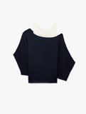 Slim Fit Kayık Yaka Uzun Kollu İkili Triko Kazak