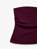 Slim Fit Drape Detaylı Straplez Top