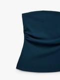 Slim Fit Drape Detaylı Straplez Top