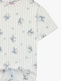 Lisanslı Pamuklu Stitch Baskılı Kısa Kollu Şortlu Pijama Takımı