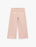 Pamuklu Düğmeli Normal Bel Cep Detaylı Bol Paça Pantolon - Culotte Jeans