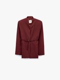 Kemerli Kruvaze Yaka Uzun Kollu Blazer Ceket