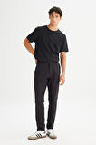 Regular Fit Normal Kesim Normal Bel Yan Cep Detaylı Siyah Casual Pantolon