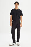 Regular Fit Normal Kesim Normal Bel Yan Cep Detaylı Siyah Casual Pantolon