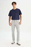 Regular Fit Normal Kesim Dar Paça 5 Cep Gri Casual Pantolon