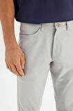 Regular Fit Normal Kesim Dar Paça 5 Cep Gri Casual Pantolon